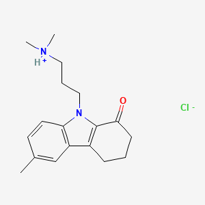 molecular formula C18H25ClN2O B13730084 Carbazol-1(2H)-one, 3,4-dihydro-9-(3-(dimethylamino)propyl)-6-methyl-, monohydrochloride CAS No. 18638-89-6