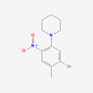 molecular formula C12H15BrN2O2 B13730121 1-(5-Bromo-4-methyl-2-nitrophenyl)piperidine 