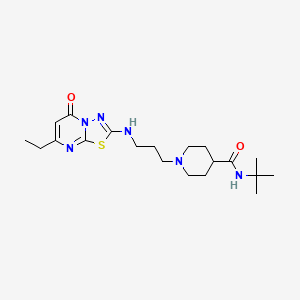 molecular formula C20H32N6O2S B13730145 N-tert-butyl-1-[3-[(7-ethyl-5-oxo-[1,3,4]thiadiazolo[3,2-a]pyrimidin-2-yl)amino]propyl]piperidine-4-carboxamide 