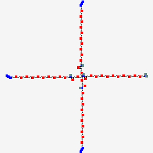 molecular formula C102H200N14O47 B13730160 (Amino-PEG10)-Tri-(Azide-PEG10-ethoxymethyl)-methane HCl Salt 