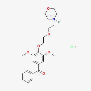 molecular formula C23H30ClNO6 B13730164 3,5-Dimethoxy-4-(2-(2-morpholinoethoxy)ethoxy)benzophenone hydrochloride CAS No. 31848-03-0