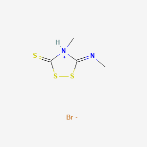 molecular formula C4H7BrN2S3 B13730199 4-Methyl-5-methylimino-1,2,4-dithiazolidine-3-thione monohydrobromide CAS No. 20042-86-8