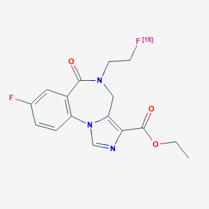 molecular formula C16H15F2N3O3 B137302 5-(2'-(18F)Fluoroethyl)flumazenil CAS No. 143693-57-6