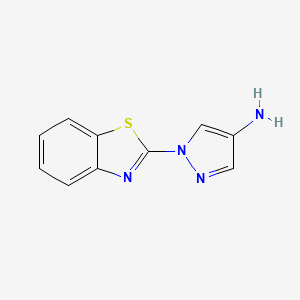 molecular formula C10H8N4S B13730229 Benzothiazole, 2-(4-aminopyrazol-1-yl)- CAS No. 28469-10-5