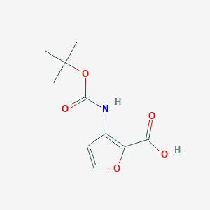 molecular formula C10H13NO5 B1373023 3-((tert-Butoxycarbonyl)amino)furan-2-carboxylic acid CAS No. 655255-06-4