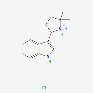 molecular formula C14H19ClN2 B13730230 3-(5,5-Dimethyl-2-pyrrolidinyl)indole hydrochloride CAS No. 19134-08-8