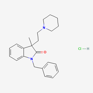 molecular formula C23H29ClN2O B13730249 1-Benzyl-3-methyl-3-(2-(piperidin-1-yl)ethyl)-2-indolinone hydrochloride CAS No. 34943-96-9