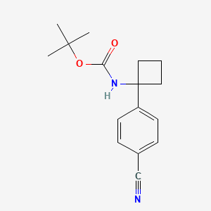 molecular formula C16H20N2O2 B1373026 叔丁基1-(4-氰基苯基)环丁基氨基甲酸酯 CAS No. 1032349-97-5