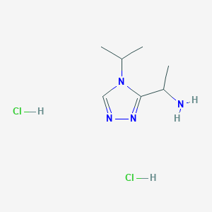 molecular formula C7H16Cl2N4 B1373031 1-(4-Isopropyl-4H-1,2,4-triazol-3-yl)ethanamine dihydrochloride CAS No. 1255718-18-3