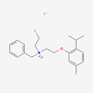 molecular formula C21H29I2NO B13730314 N-(2-(p-Cymene-3-yloxy)ethyl)-N-(2-iodoethyl)benzylamine hydroiodide CAS No. 16793-71-8