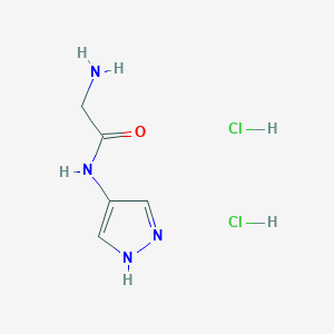 molecular formula C5H10Cl2N4O B1373033 2-amino-N-(1H-pyrazol-4-yl)acetamide dihydrochloride CAS No. 1221726-15-3