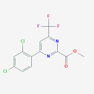 molecular formula C13H7Cl2F3N2O2 B13730331 Methyl 4-(2,4-dichlorophenyl)-6-(trifluoromethyl)pyrimidine-2-carboxylate 