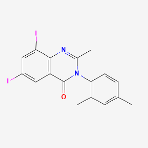 4(3H)-Quinazolinone, 3-(2,4-dimethylphenyl)-6,8-diiodo-2-methyl-