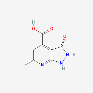 molecular formula C8H7N3O3 B1373036 6-methyl-3-oxo-1H,2H,3H-pyrazolo[3,4-b]pyridine-4-carboxylic acid CAS No. 91983-61-8