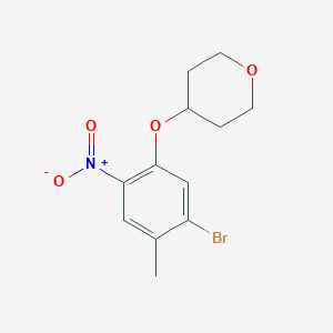 molecular formula C12H14BrNO4 B13730364 4-(5-Bromo-4-methyl-2-nitrophenoxy)-tetrahydropyran 