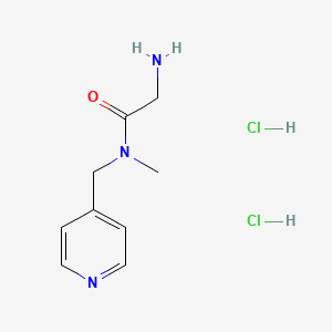 molecular formula C9H15Cl2N3O B1373038 2-amino-N-methyl-N-(pyridin-4-ylmethyl)acetamide dihydrochloride CAS No. 1240526-50-4