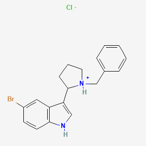 molecular formula C19H20BrClN2 B13730396 3-(1-Benzyl-2-pyrrolidinyl)-5-bromoindole hydrochloride CAS No. 19134-01-1