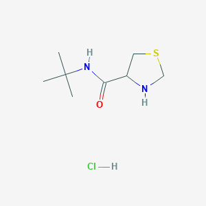 molecular formula C8H17ClN2OS B1373041 N-tert-butyl-1,3-thiazolidine-4-carboxamide hydrochloride CAS No. 1251923-51-9