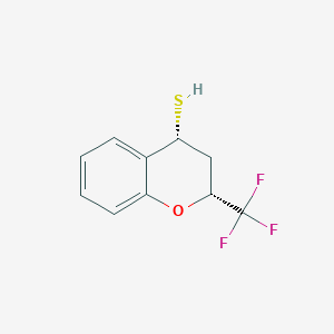 molecular formula C10H9F3OS B13730443 cis-2-(Trifluoromethyl)chromane-4-thiol 