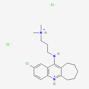 molecular formula C19H28Cl3N3 B13730450 6H-Cyclohepta(b)quinoline, 2-chloro-11-((3-(dimethylamino)propyl)amino)-7,8,9,10-tetrahydro-, dihydrochloride CAS No. 18833-76-6