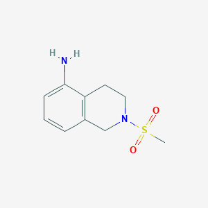 molecular formula C10H14N2O2S B1373049 2-Methanesulfonyl-1,2,3,4-tetrahydroisoquinolin-5-amine CAS No. 1179014-45-9