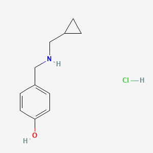 molecular formula C11H16ClNO B1373050 4-{[(Cyclopropylmethyl)amino]methyl}phenol hydrochloride CAS No. 1221722-75-3