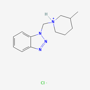 molecular formula C13H19ClN4 B13730511 1-((3-Methylpiperidino)methyl)benzotriazole hydrochloride CAS No. 19212-98-7