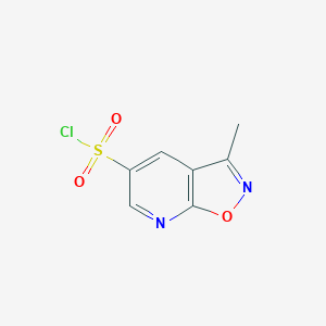 molecular formula C7H5ClN2O3S B1373053 3-Methyl-[1,2]oxazolo[5,4-b]pyridine-5-sulfonyl chloride CAS No. 1240527-07-4