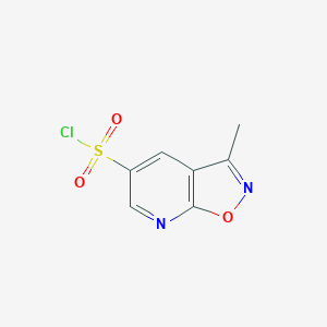 molecular formula C7H5ClN2O3S B1373053 Cloruro de 3-metil-[1,2]oxazolo[5,4-b]piridina-5-sulfonilo CAS No. 1240527-07-4