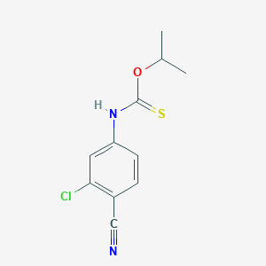 molecular formula C11H11ClN2OS B1373059 N-(3-氯-4-氰基苯基)(丙-2-氧基)碳硫酰胺 CAS No. 1240527-46-1