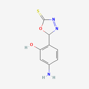 molecular formula C8H7N3O2S B13730619 1,3,4-Oxadiazole-2(3H)-thione, 5-(4-amino-2-hydroxyphenyl)- CAS No. 3687-07-8