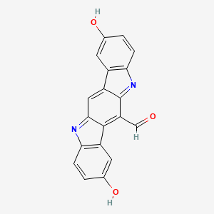 molecular formula C19H10N2O3 B13730626 6-Formyl-2,8-dihydroxyindolo[3,2-b]carbazole 