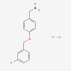 {4-[(3-Fluorophenyl)methoxy]phenyl}methanamine hydrochloride