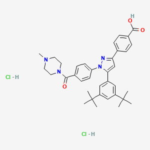 4-[5-(3,5-ditert-butylphenyl)-1-[4-(4-methylpiperazine-1-carbonyl)phenyl]pyrazol-3-yl]benzoic acid;dihydrochloride