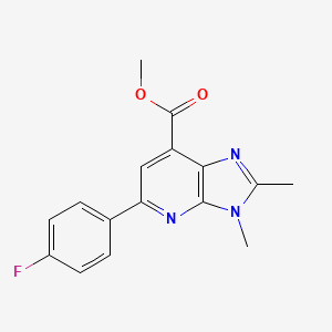 molecular formula C16H14FN3O2 B13730674 Methyl 5-(4-fluorophenyl)-2,3-dimethyl-3H-imidazo-[4,5-b]-pyridine-7-carboxylate 