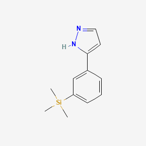 molecular formula C12H16N2Si B13730680 5-[3-(trimethylsilyl)phenyl]-1H-pyrazole 