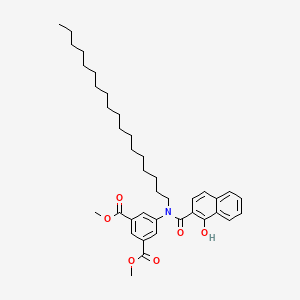 molecular formula C39H53NO6 B13730693 Dimethyl 5-(1-hydroxy-N-octadecyl-2-naphthamido)isophthalate CAS No. 3748-70-7