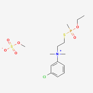 molecular formula C14H25ClNO6PS2 B13730762 (m-Chlorophenyl)dimethyl(2-((ethoxymethylphosphinyl)thio)ethyl)ammonium methyl sulfate CAS No. 39928-05-7