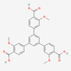 molecular formula C30H24O9 B13730764 4-[3,5-Bis(4-carboxy-3-methoxyphenyl)phenyl]-2-methoxybenzoic acid 