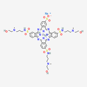 Cuprate(1-), [C,C,C-tris[[[3-[(2-hydroxyethyl)methylamino]propyl]amino]sulfonyl]-29H,31H-phthalocyanine-C-sulfonato(3-)-kappaN29,kappaN30,kappaN31,kappaN32]-, sodium