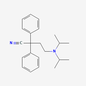 molecular formula C22H28N2 B13730792 4-(Bis(isopropyl)amino)-2,2-diphenylbutyronitrile CAS No. 77-11-2