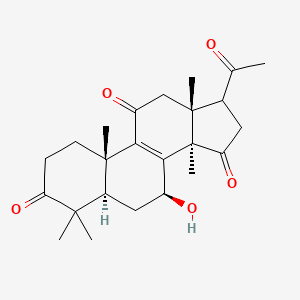 molecular formula C24H32O5 B13730827 (5R,7S,10S,13R,14R)-17-acetyl-7-hydroxy-4,4,10,13,14-pentamethyl-1,2,5,6,7,12,16,17-octahydrocyclopenta[a]phenanthrene-3,11,15-trione 