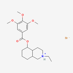 molecular formula C21H32BrNO5 B13730829 Benzoic acid, 3,4,5-trimethoxy-, 2-ethyldecahydro-5-isoquinolyl ester, hydrobromide CAS No. 4512-87-2