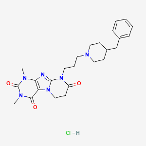 Pyrimido(2,1-f)purine-2,4,8(1H,3H,9H)-trione, 6,7-dihydro-1,3-dimethyl-9-(3-(4-(phenylmethyl)-1-piperidinyl)propyl)-, monohydrochloride