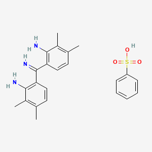 molecular formula C23H27N3O3S B13730853 6-(2-Amino-3,4-dimethylbenzenecarboximidoyl)-2,3-dimethylaniline;benzenesulfonic acid CAS No. 32783-54-3