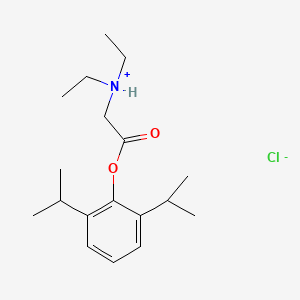 molecular formula C18H30ClNO2 B13730918 N,N-Diethylglycine 2,6-diisopropylphenyl ester hydrochloride CAS No. 1877-26-5