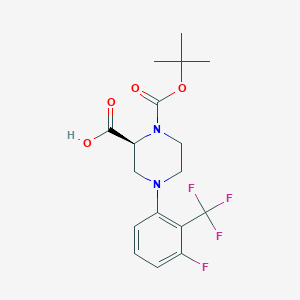 (S)-1-(tert-Butoxycarbonyl)-4-(3-fluoro-2-(trifluoro-methyl)phenyl)piperazine-2-carboxylic acid