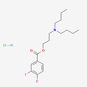 molecular formula C18H28ClFINO2 B13730936 4-Fluoro-3-iodobenzoic acid, 3-(dibutylamino)propyl ester, hydrochloride CAS No. 455-80-1