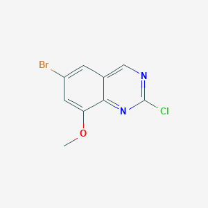 molecular formula C9H6BrClN2O B1373120 6-Bromo-2-chloro-8-methoxyquinazoline CAS No. 953039-14-0