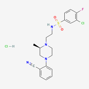 (R)-3-Chloro-N-(2-(4-(2-cyanophenyl)-2-methylpiperazin-1-yl)ethyl)-4-fluorobenzenesulfonamide hydrochloride